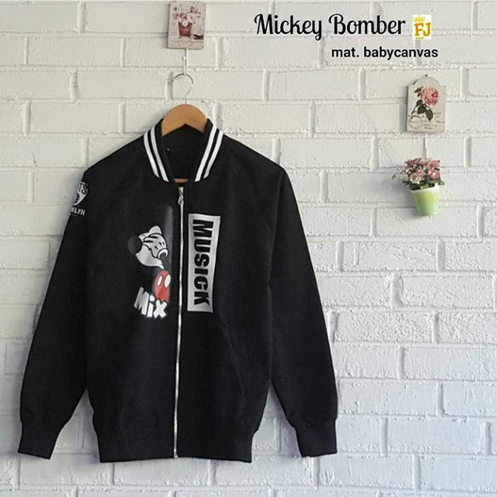 jaket bomber cewe / jaket bomber mickey mouse /bomber keren murah
