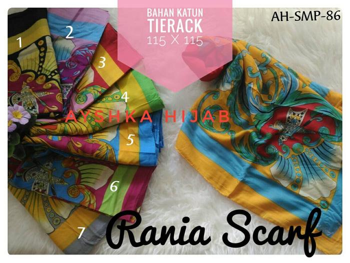 Hijab Segi4 Katun Motif/Segiempat Katun Tierack Motif