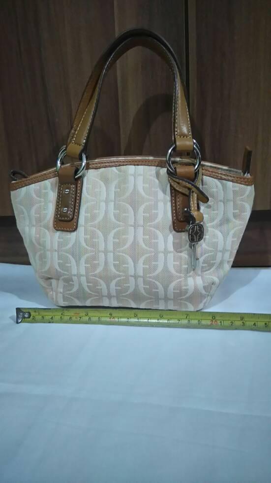 Tas Fossil Canvas Tan Mini Shopper