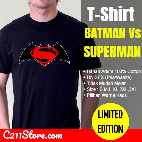 Baju Tshirt Kaos Batman Versus Superman Logo - 0006