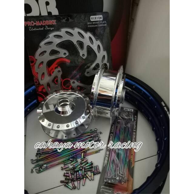 sepaket velg tdr tromol jari pelangi plus cakram vixion paketan murah
