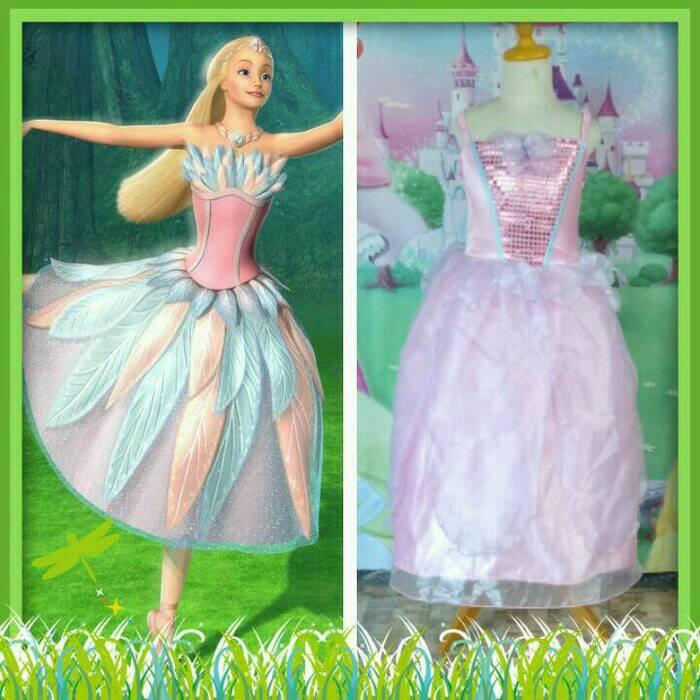 Kostum Barbie Swanlake Dress Gaun Pesta Ulang Tahun Import