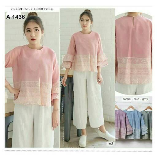 A1436 VINIA ETHNIC TOP (Blouse Atasan Batik Murah Grosir Baju Wanita)