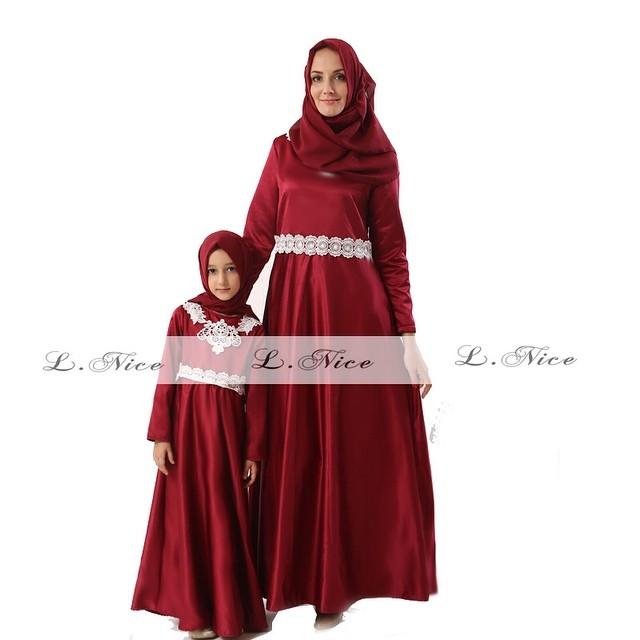 Gamis Kids red L Nice L-nice lnice Anak 7-12Y