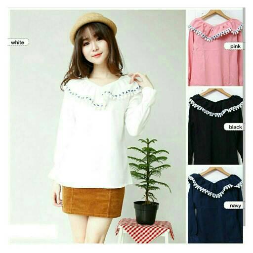 F959 JESLYN TOP (Baju Boho Bohemian Supplier Murah Ready Surabaya)