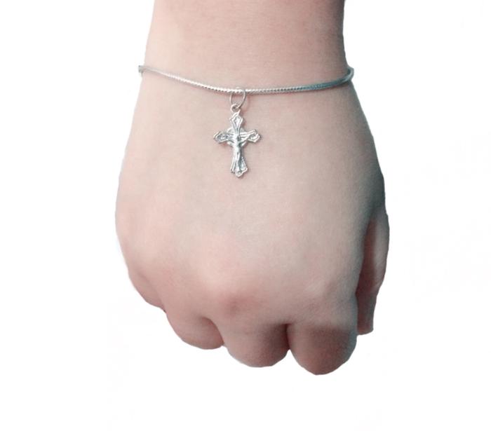 Gelang Choker Salib Silver