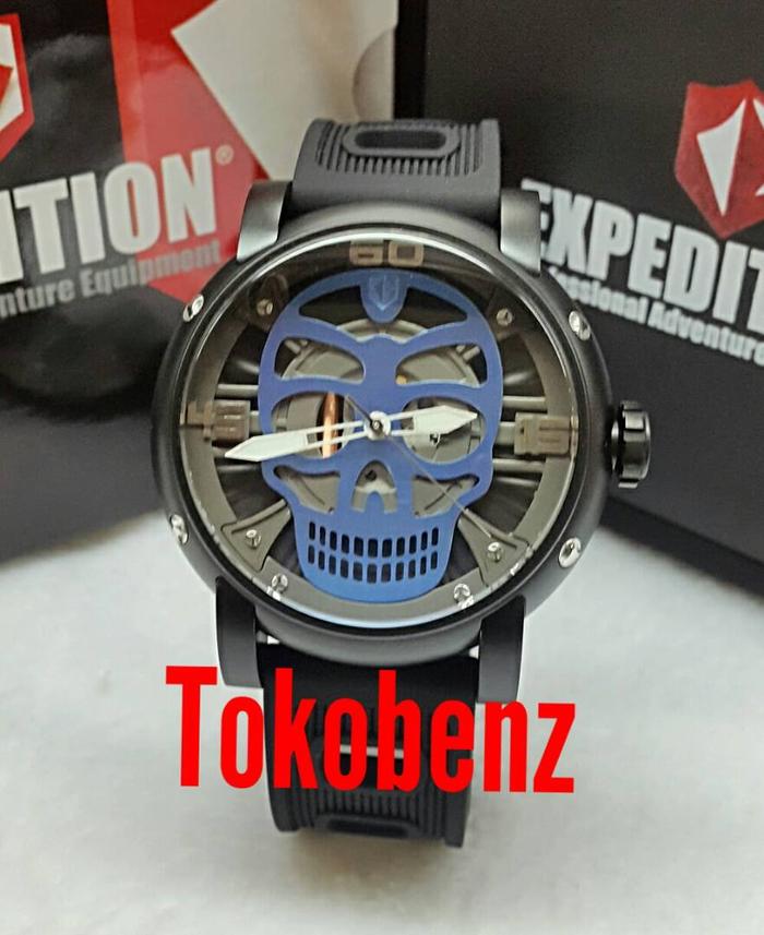 Jam Tangan Expedition Skull Black-Blue Original