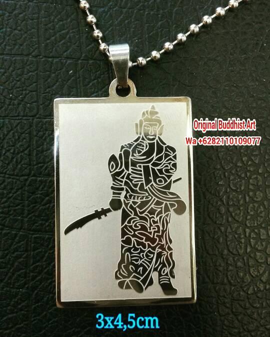 liontin titanium anti karat motif kwankong / guan yu