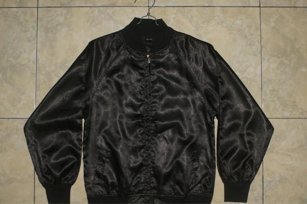 OUCH Black Bomber Satin Sukajan Jacket