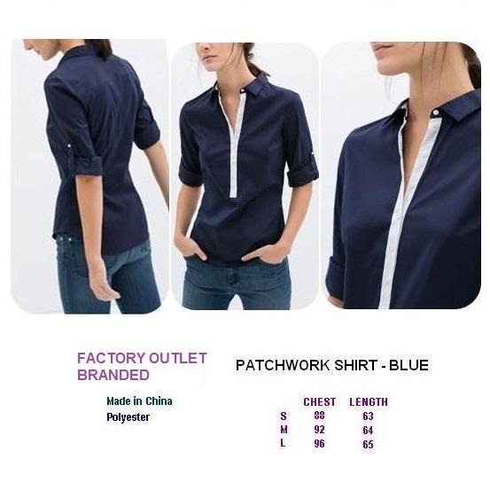 SHIRT PATCHWORK - BLUE - ZARA FACTORY OUTLET BRANDED