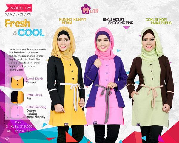 Atasan Muslimah Mutif Fresh & Cool -Mutif-129- Atasan Kaos Combed