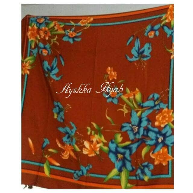 Jilbab Segiempat Satin Motif/Segi4 Satin Velvet Azara