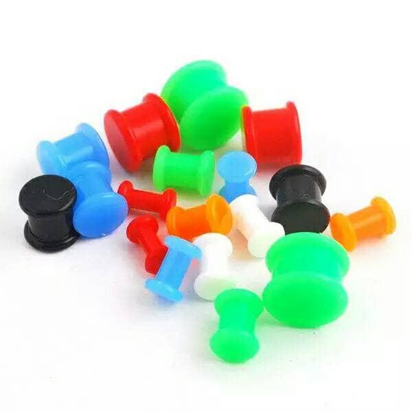 Ear Plug Silicone telinga body piercing tunnel tindik plugs 3mm-12mm