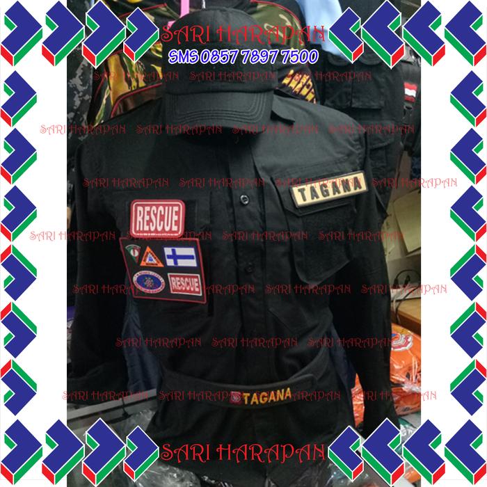 BAJU KEMEJA TAGANA HITAM PATCH LOGO TAGANA RESCUE