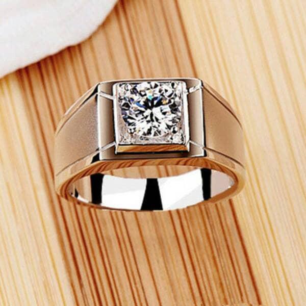 Cincin Lelaki Palladium Berlian Hitam