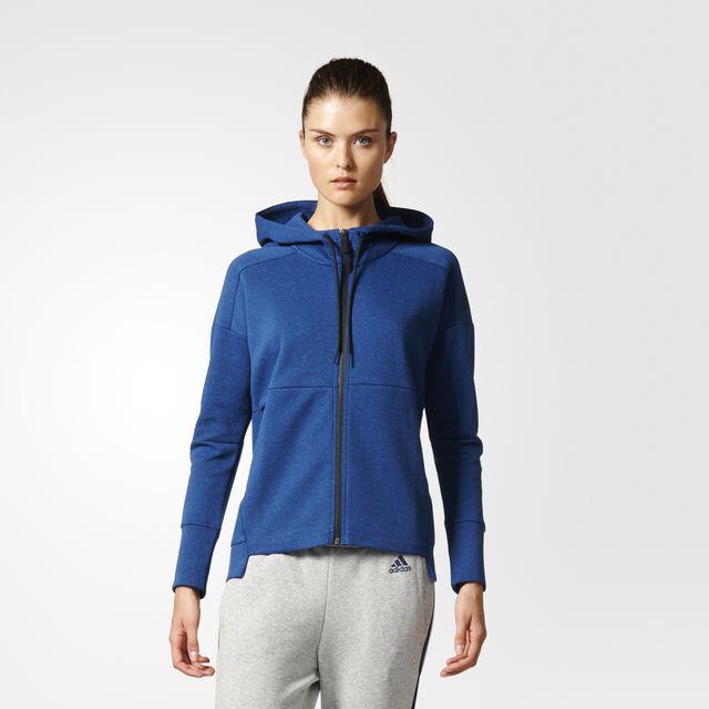 Adidas Women Stadium Full Zip Hoodie Blue Original