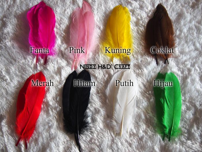 Bulu Angsa Betina Warna Isi 3 - Bulu Angsa Besar - Bahan Anting Bulu