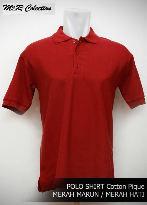 KAOS/T-SIRT POLO COTTON PIQUE MERAH HATI 20s