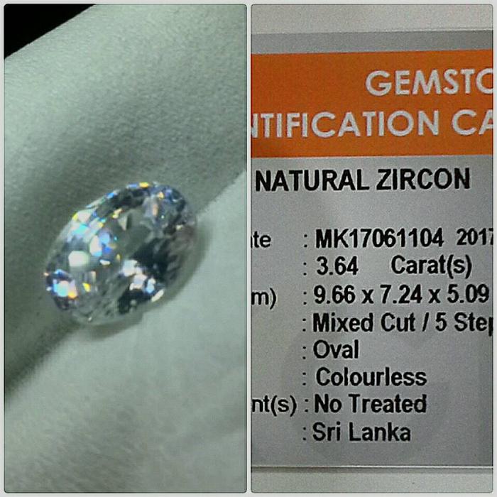 natural colorless zircon