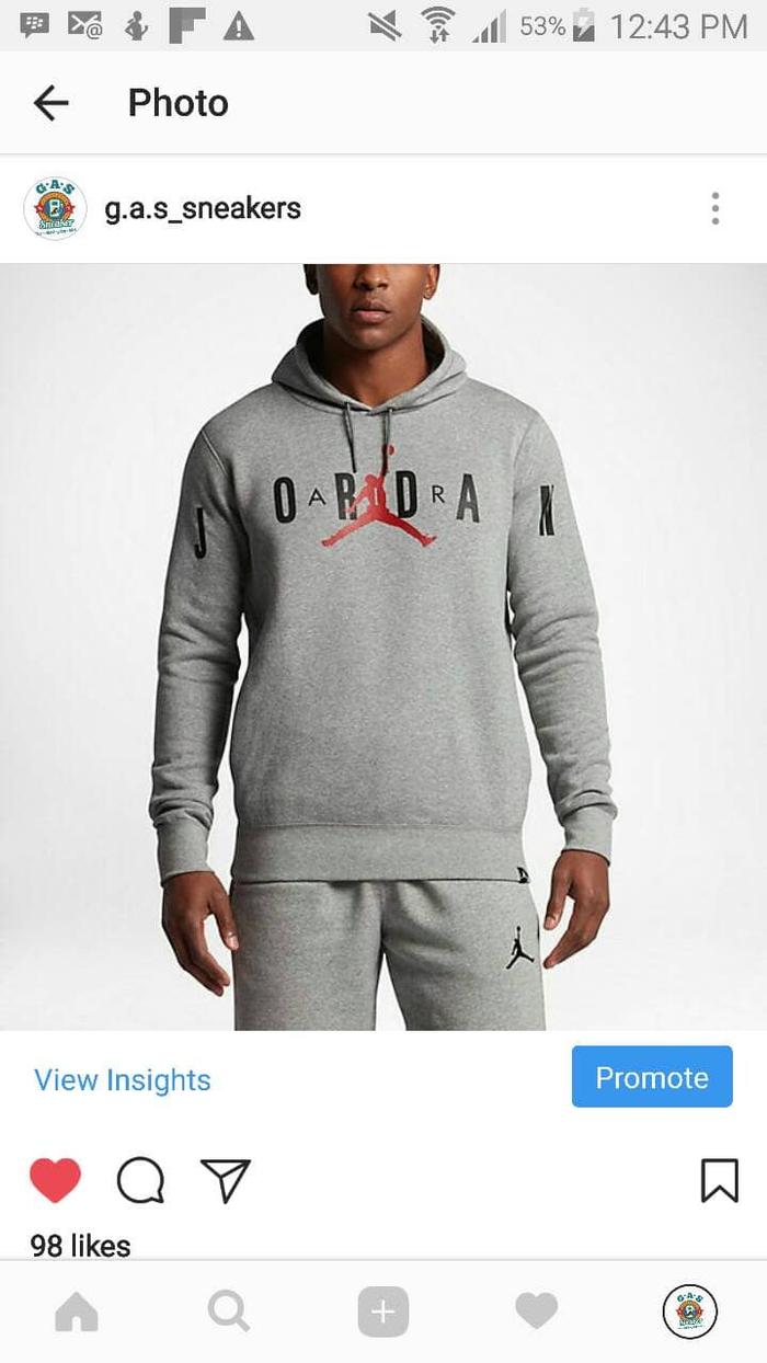 JORDAN GRAPH HOODIE DARK GREY