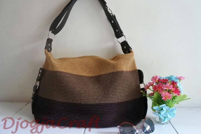 Djogja Klasik Craft Tas Rajut 3 Warna - Dominan Coklat