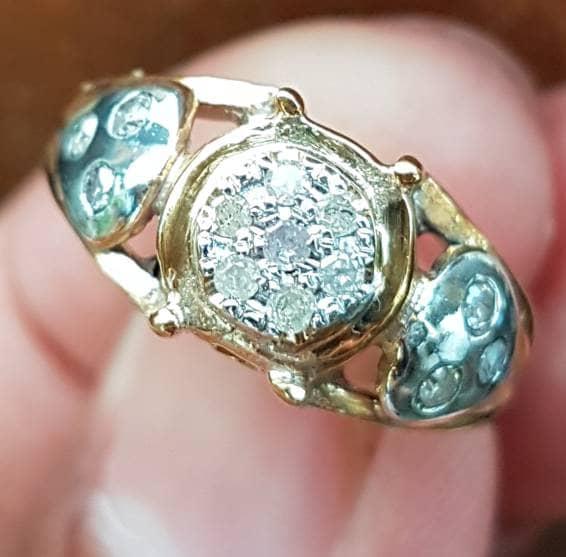 Cincin fashion wanita diamond intan berlian 13 pcs ring perak