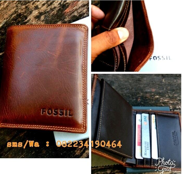 DOMPET FOSSIL KULIT ASLI, DOMPET PRIA UANG KULIT ASLI DURABLE