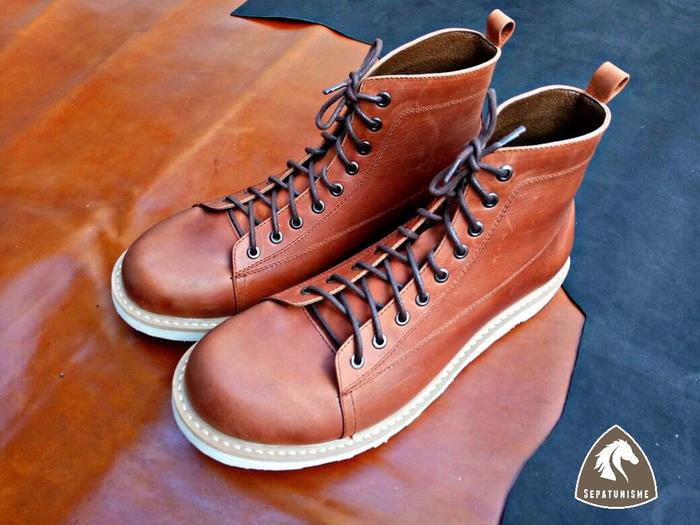 Sepatu Boots Pria Kulit Asli Sepatunisme Monkey Boots Kulit Sapi Asli