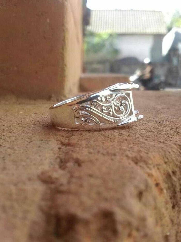 emban cincin perak handmade full variasi 01 batu kotak