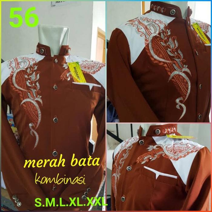 jasko merah bata bordir kombinasi putih no 56