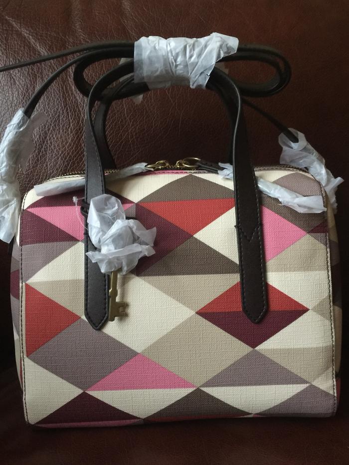 NWT Fossil Sydney Satchel Multi Red