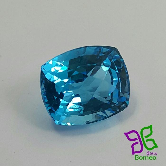 Natural Swiss Blue Topaz 11.25ct Batu Topas Biru GRI TP465