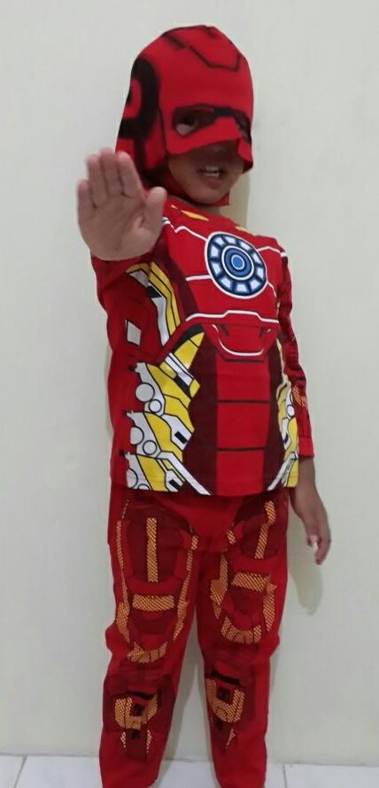 Baju anak Iron man/baju anak karakter iron man/kostum iron man