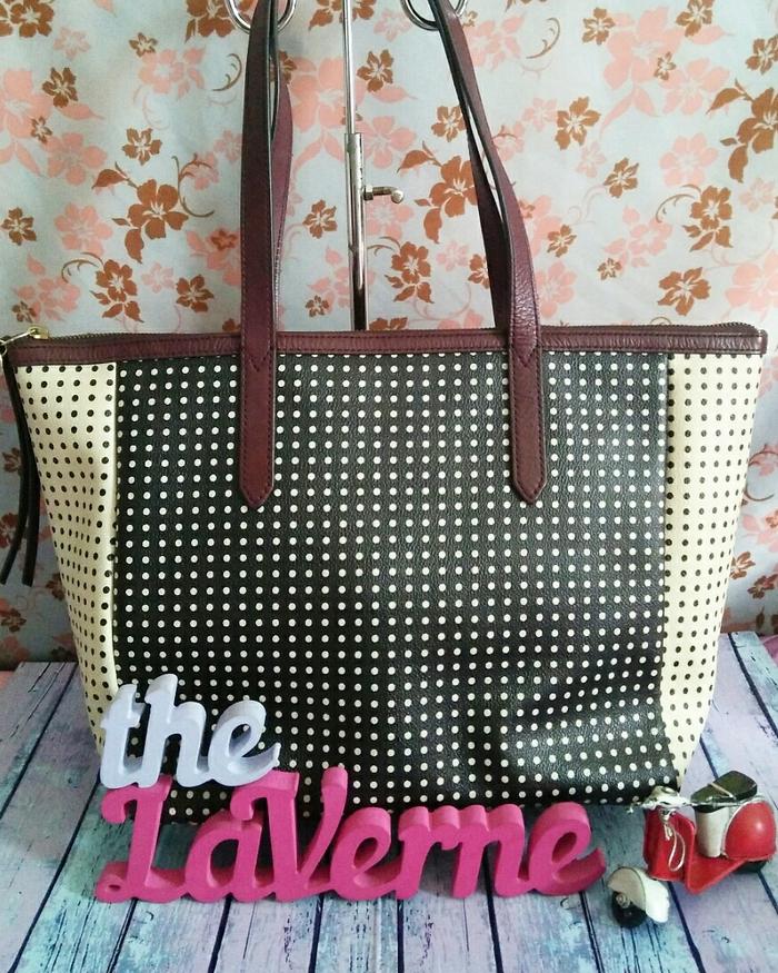 Tas Fossil Sydney Polka with Raisin Handle Shopper Bag