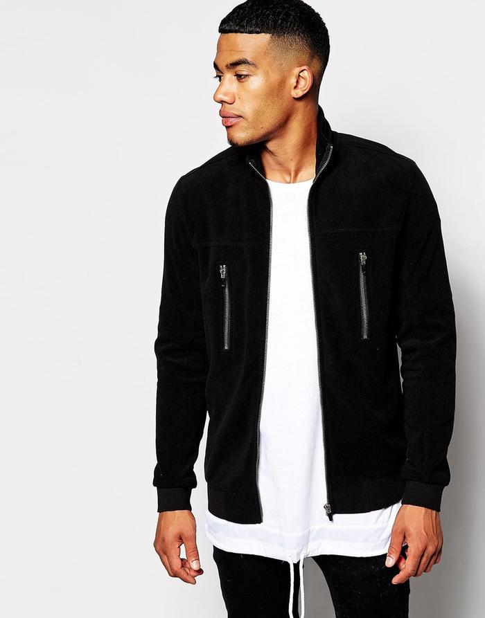 Jaket Varsity Suede Black