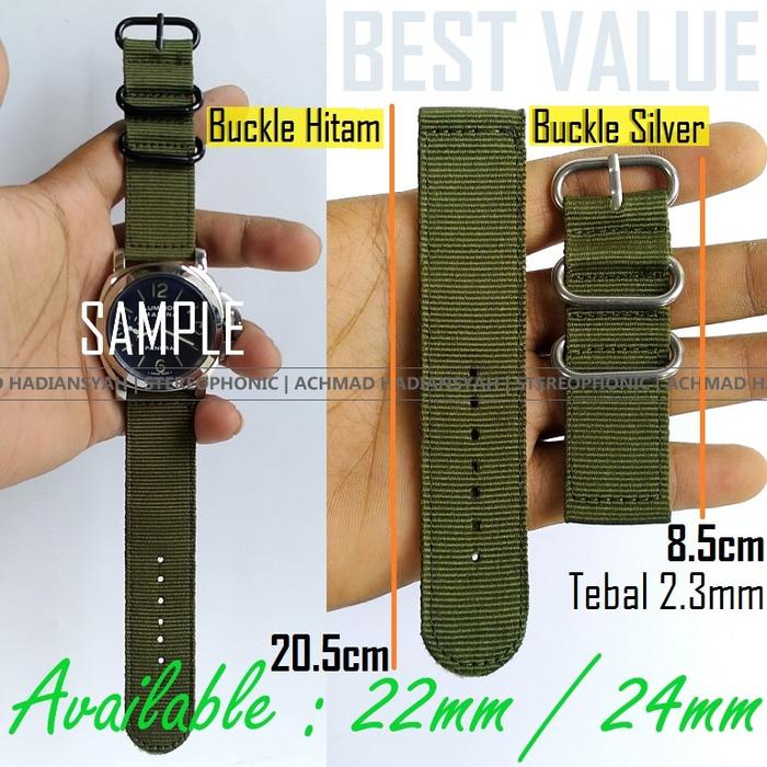Tali Jam SEIKO Kanvas 22mm - Tali Jam NATO Swiss Army Kanvas 24mm