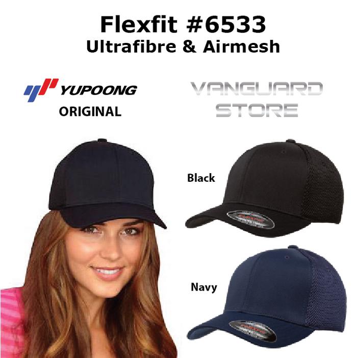 Topi Yupoong Flexfit 6533 Ultrafibre & Airmesh ORIGINAL