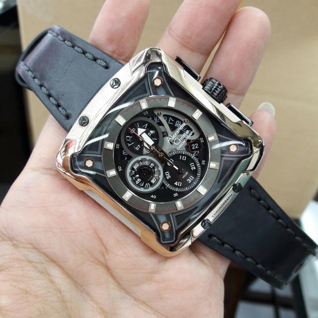 jam tangan kulit alexandre christie ac 3030 mc (batrai) black bronze