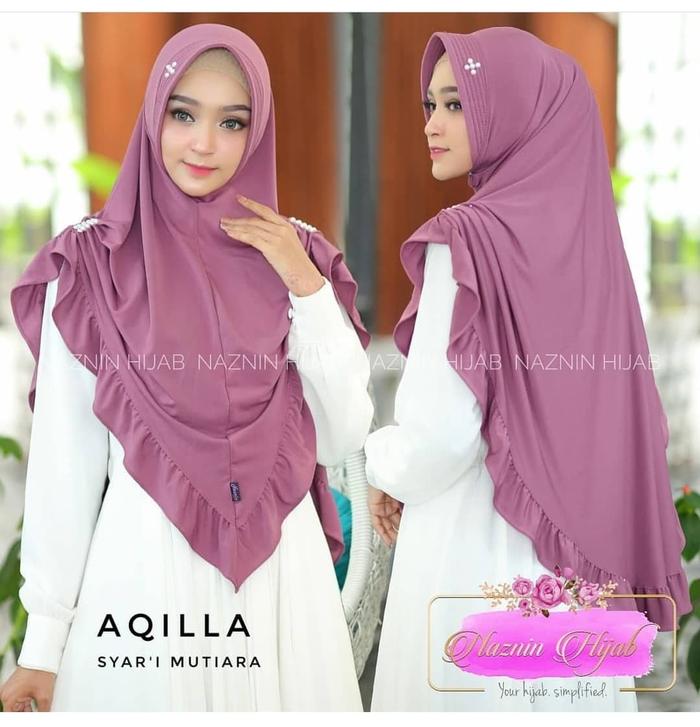 Aqila Syari Mutiara Lavender Pastan Ootd Bergo Jumbo