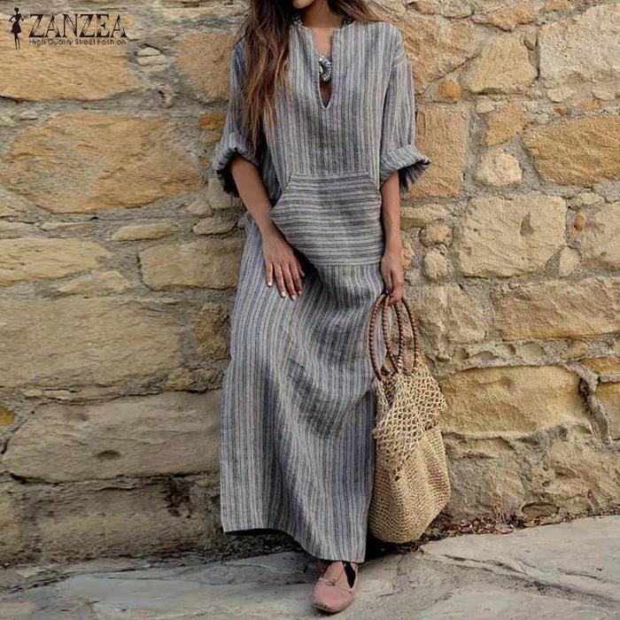 dress maxi model kaftan lengan panjang/maxi dress mode kaftan import