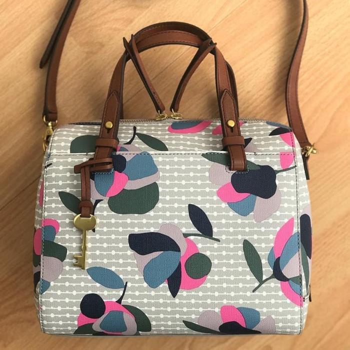 Fossil Rachel Satchel White Floral