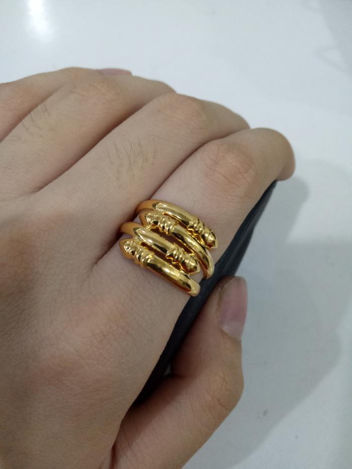 Cincin Emas asli model lilit 700 Kadar 700 Berat kurang lebih 1 gram