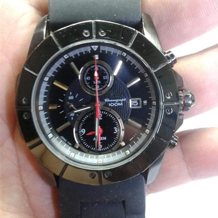 jaam tangan bekas SEIKO chronograph tali rubber
