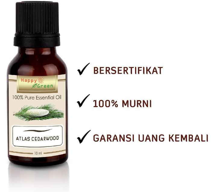 Happy Green Cedarwood Atlas Essential Oil (10 ml) - Minyak Kayu Cedar