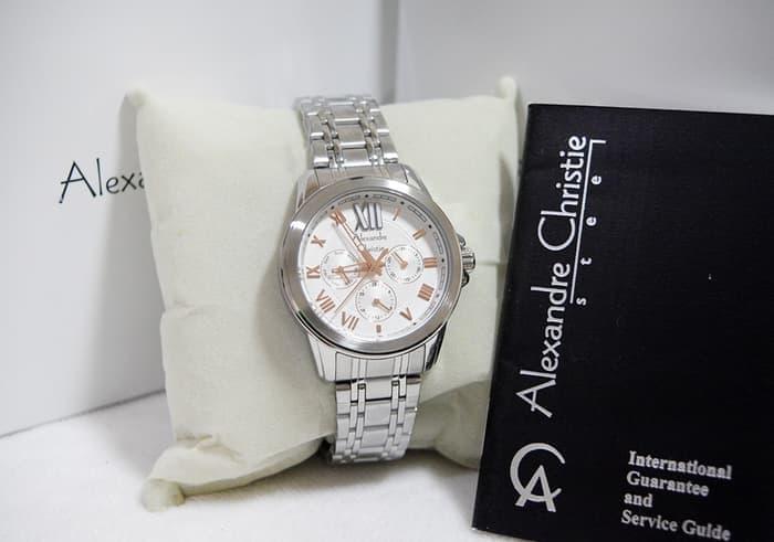 Jam tangan wanita alexandre christie original AC 2494BF FULL SILVER