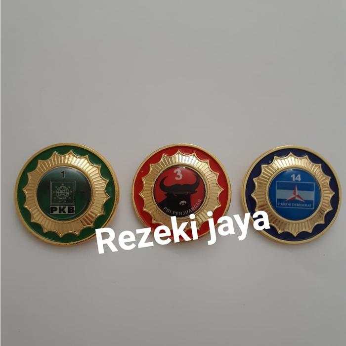 Pin Bunga warna Logo pin PKB pin PDI perjuangan pin Demokrat