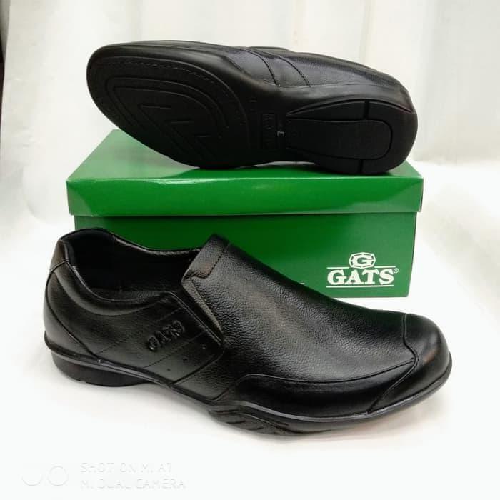 Sepatu Kulit Pantofel Pria Gats Gi 7218 Hitam - , Original