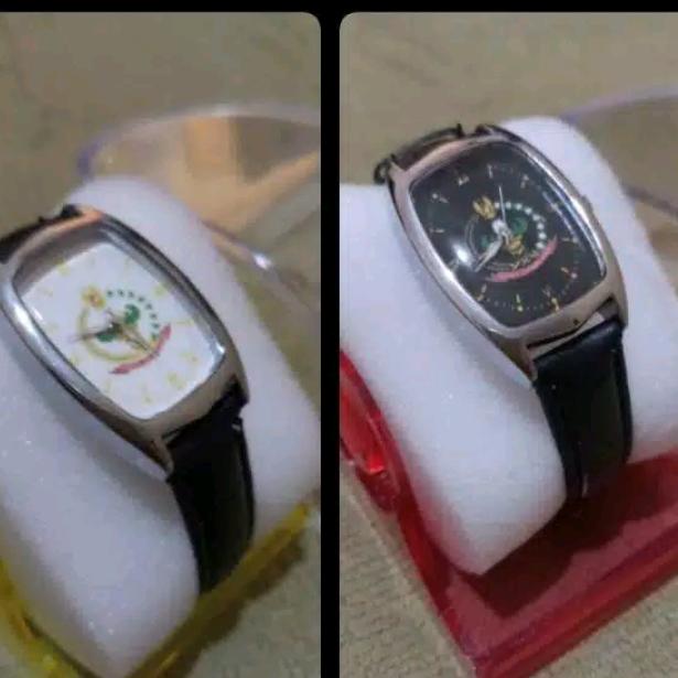 Jam tangan wanita persit tali bahan kulit warna hitam sesuai mupus