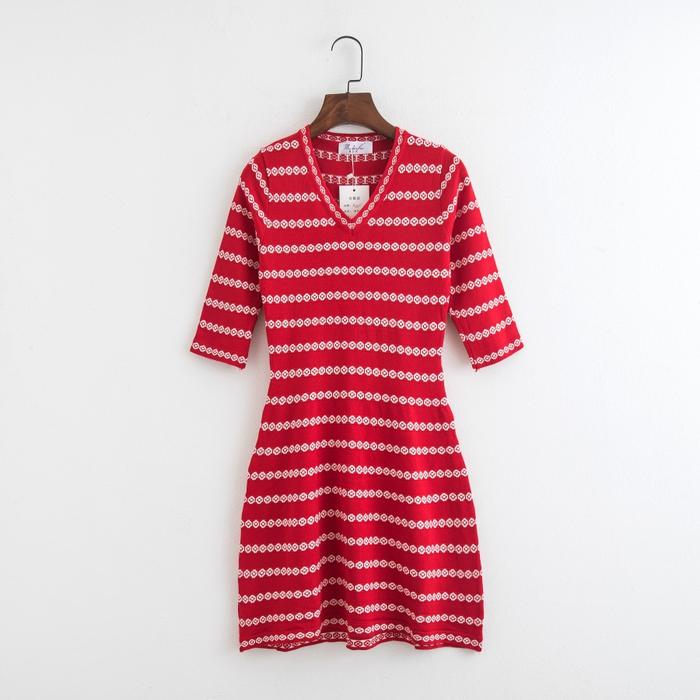 Mini Dress Gaun Sexy Red Block Chain Import Original