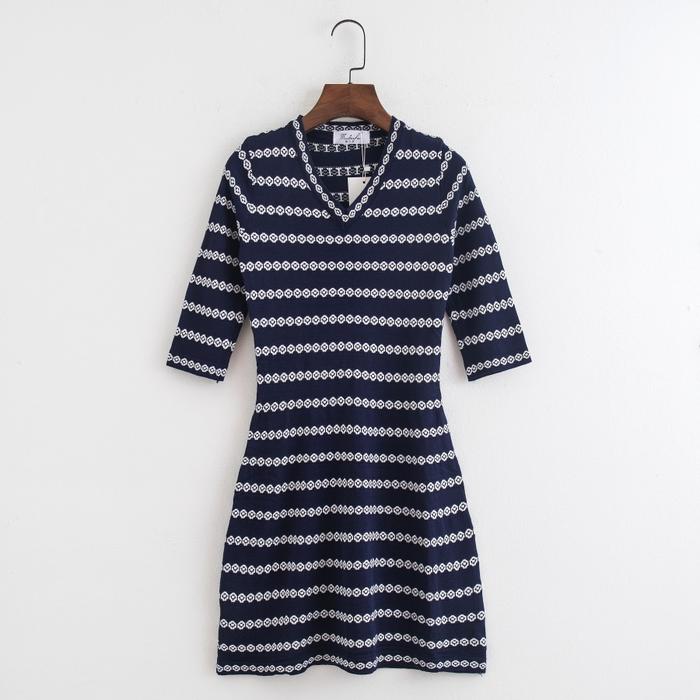 Mini Dress Gaun Sexy Navy Block Chain Import Original